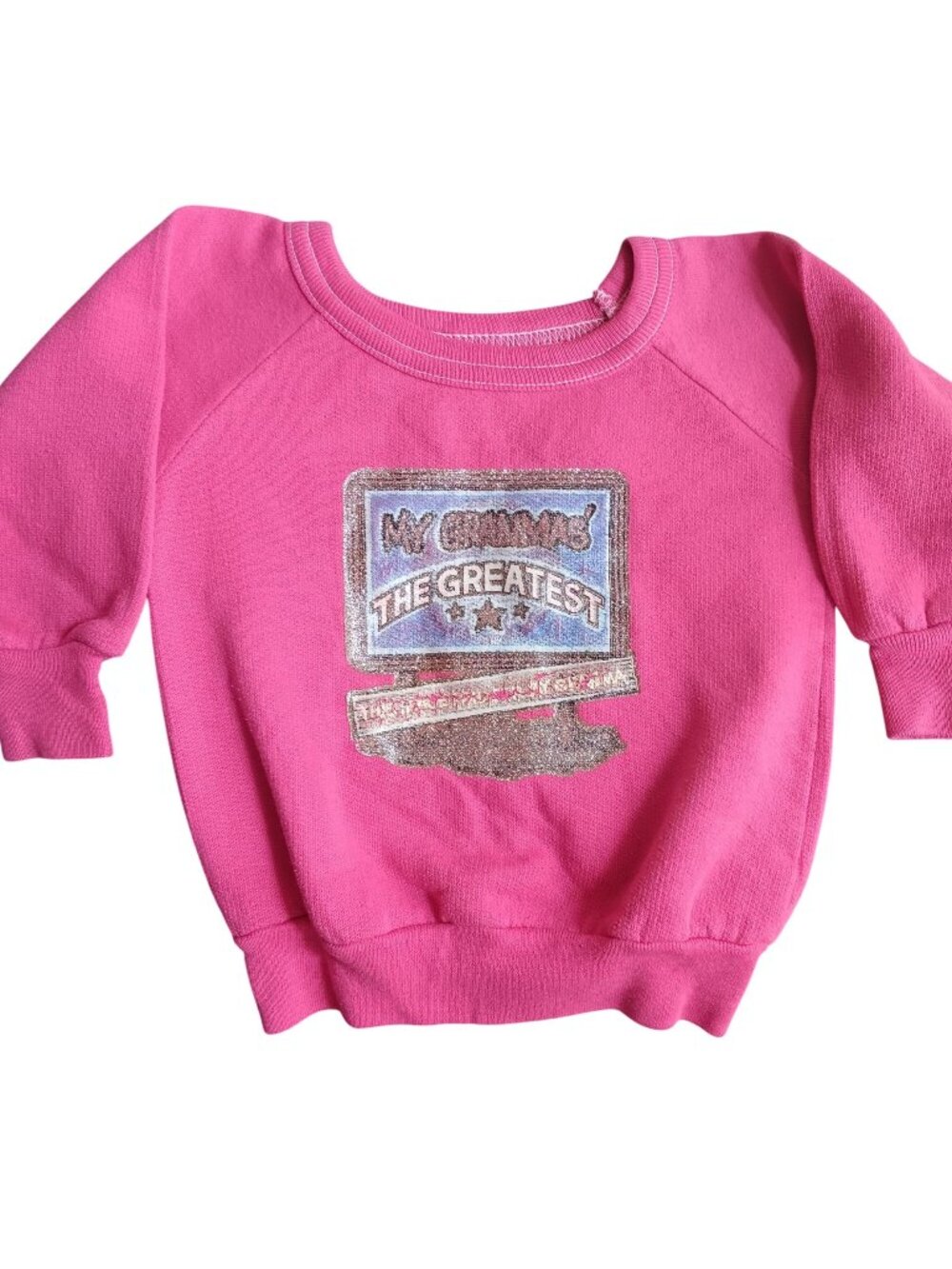 True Vintage Girls 3T 1980's Pink Toddler Sweatshirt "My Grandmas The Greatest"
